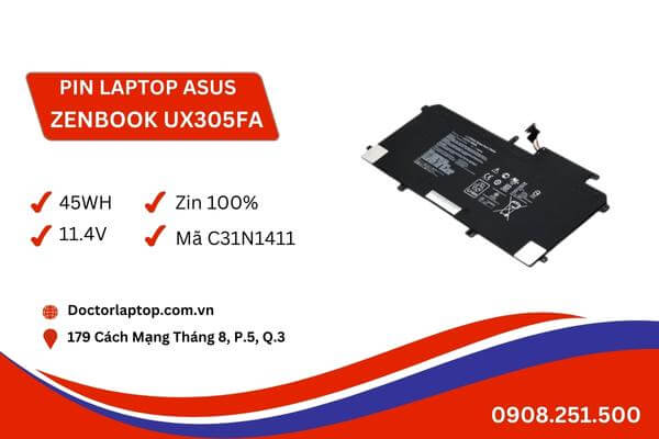Pin laptop asus zenbook ux305fa - 1