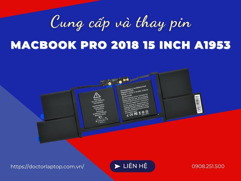 Pin macbook pro 2018 15 inch a1953 - 1