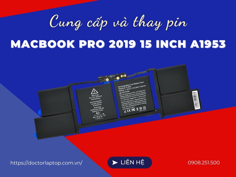 Pin macbook pro 2019 15 inch a1953 - 1