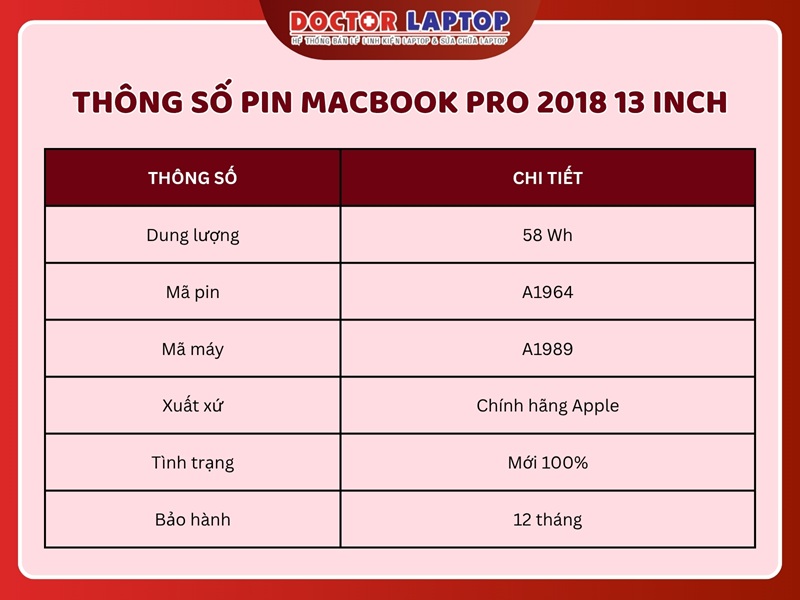 Pin macbook pro 2018 13 inch - 2