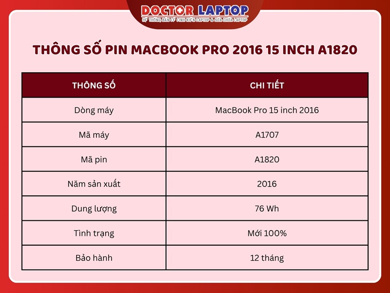 Pin macbook pro 2016 15 inch a1820 - 3