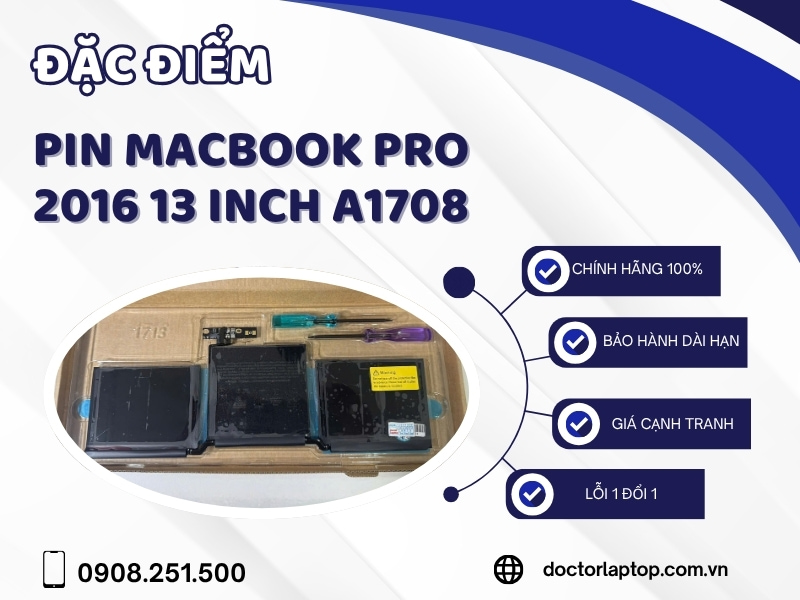 Pin macbook pro 2016 13 inch a1708 - 3