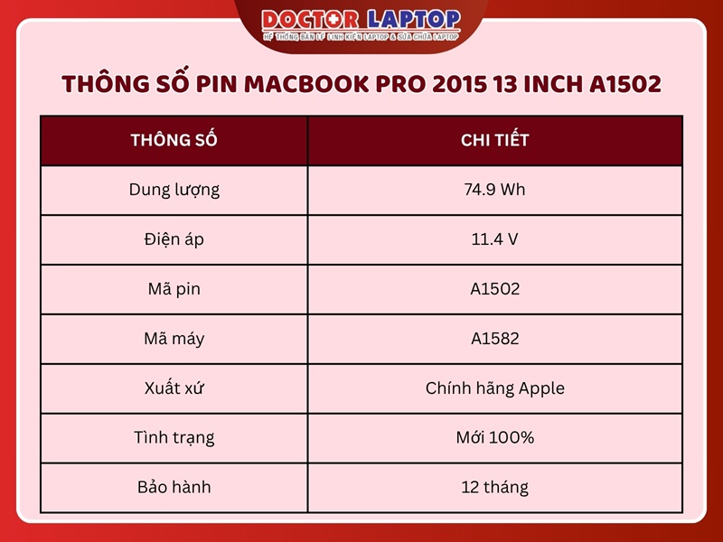 Pin macbook pro 2015 13 inch a1502 - 3