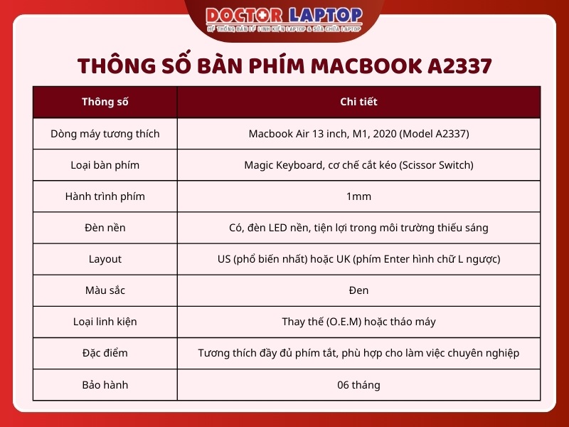 Bàn phím macbook a2337 - 1