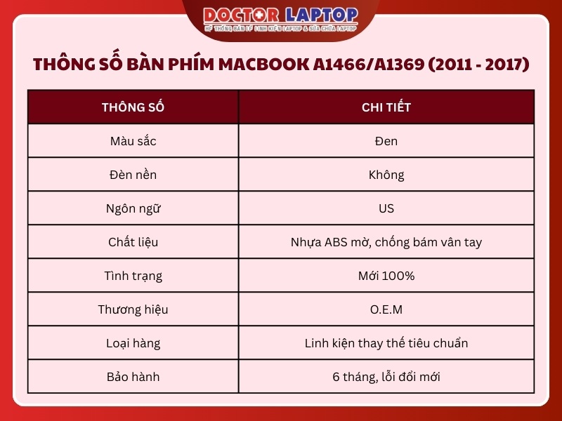 Bàn phím macbook a1466a1369 2011-2017 - 1