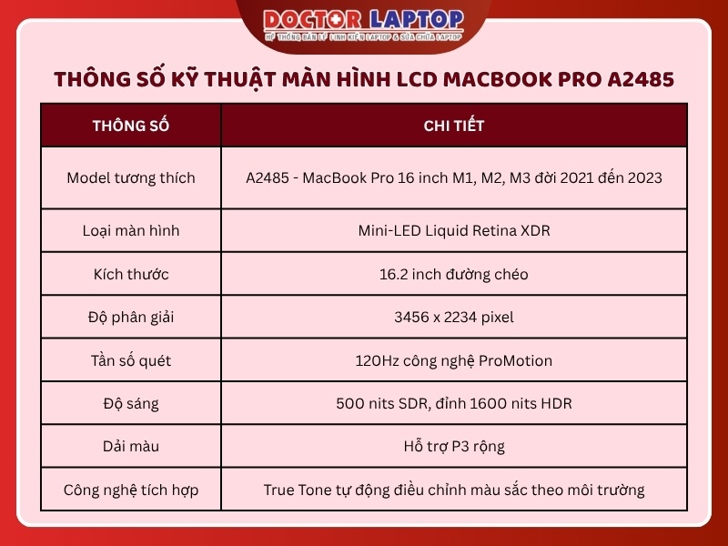 Màn hình lcd macbook pro a2485 - 1