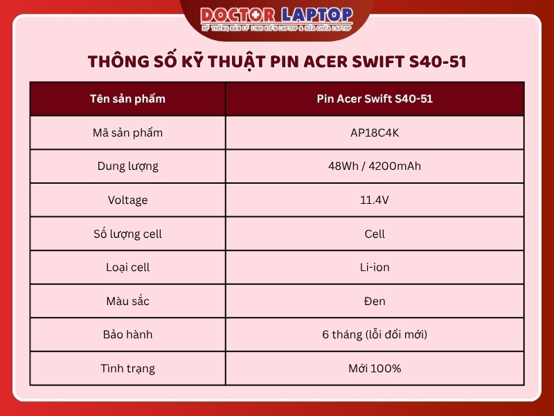 Pin acer swift s40-51 - 1
