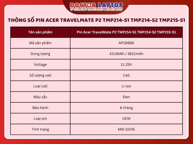 Pin acer travelmate p2 tmp214-51 tmp214-52 tmp215-51 - 1
