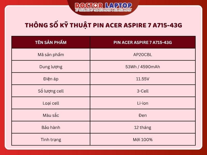 Pin acer aspire 7 a715-43g - 1