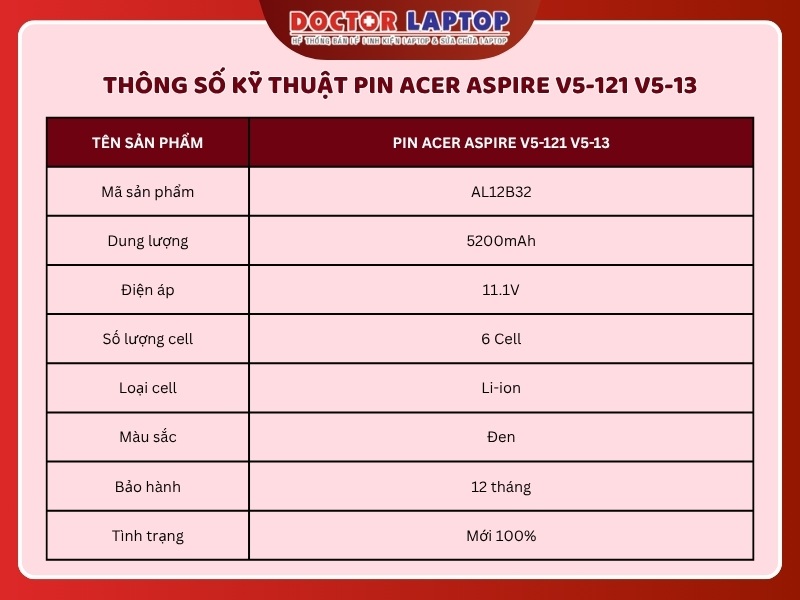Pin acer aspire v5-121 v5-13 - 1