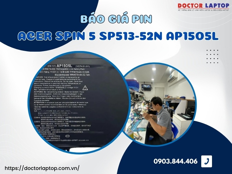 Pin acer spin 5 sp513-52n ap15o5l - 3
