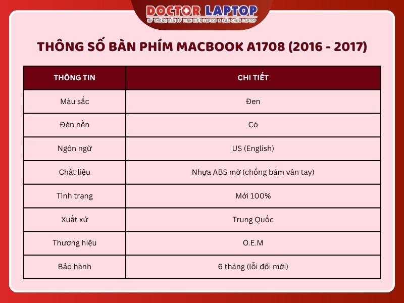 Bàn phím macbook a1708 2016 - 2017 - 1