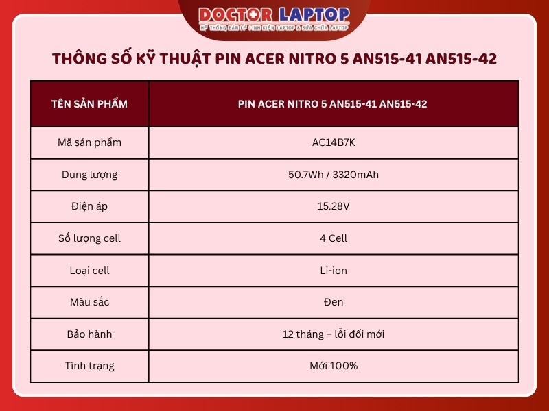 Pin acer nitro 5 an515-41 an515-42 - 1