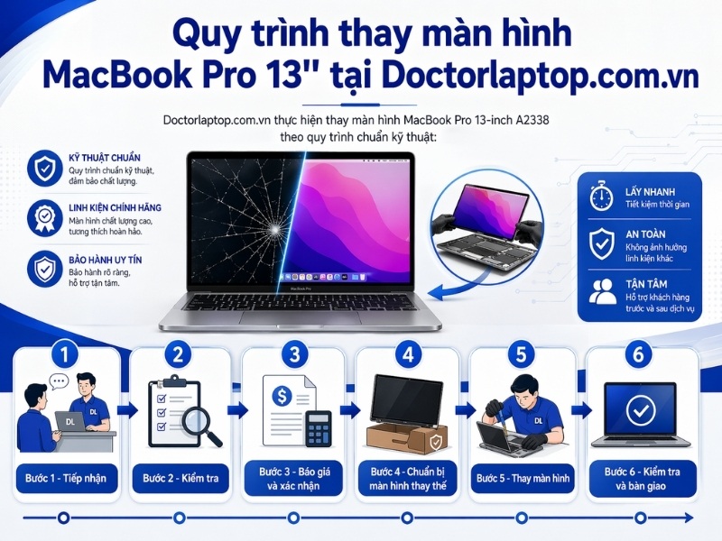 Màn hình macbook lcd a2338 pro 13 m1 2020 m2 2022 - 6