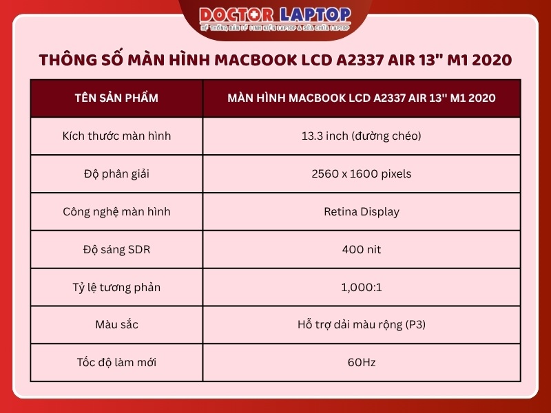 Màn hình macbook lcd a2337 air 13 m1 2020 - 1