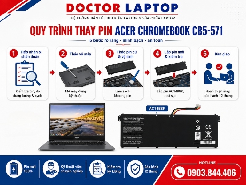 Pin laptop acer chromebook cb5-571 - 4