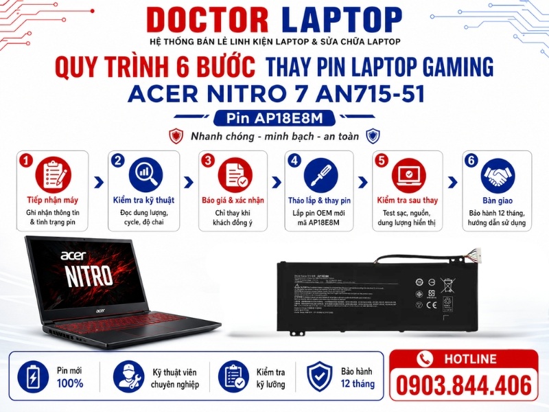 Pin laptop gaming acer nitro 7 an715-51 - 5