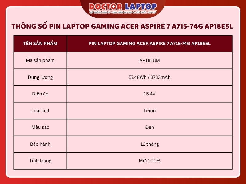 Pin laptop gaming acer aspire 7 a715-74g ap18e5l - 1