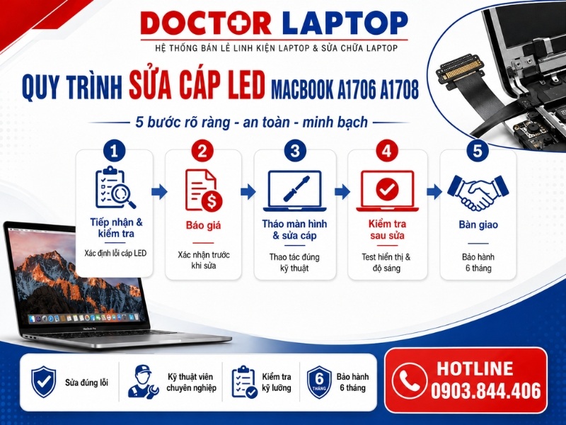 Sửa cáp led macbook a1706 a1708 - 6