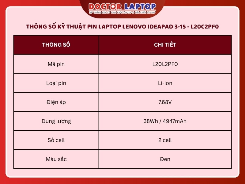 Pin laptop lenovo ideapad 3-15ada6 3-15itl6 3-15alc6 l20c2pf0 - 2