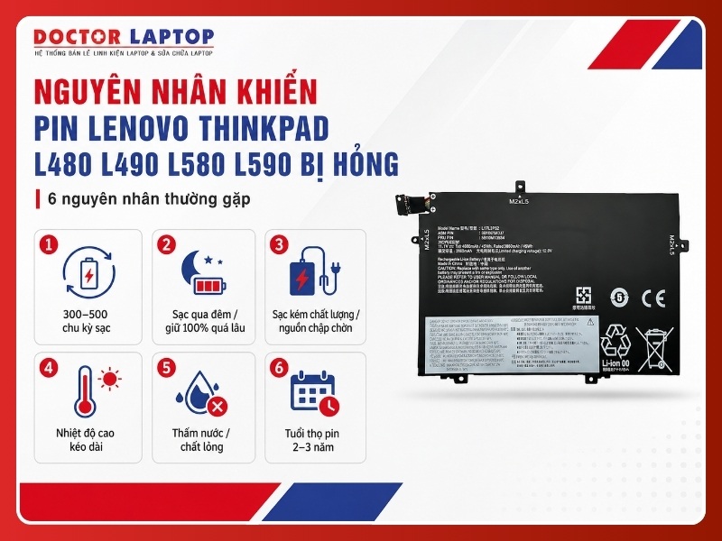 Pin laptop lenovo thinkpad l480 l490 l580 l590 l17m3p53 - 4