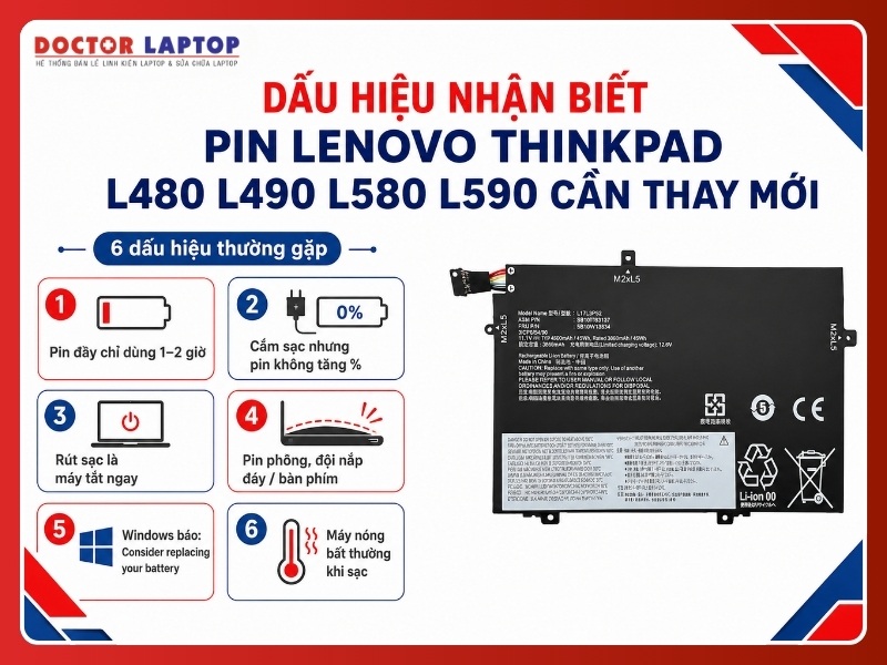 Pin laptop lenovo thinkpad l480 l490 l580 l590 l17m3p53 - 5