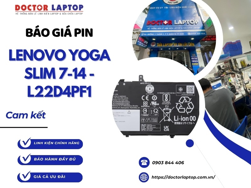 Pin laptop lenovo yoga slim 7-14irp8 7-14imh9 l22d4pf1 - 1