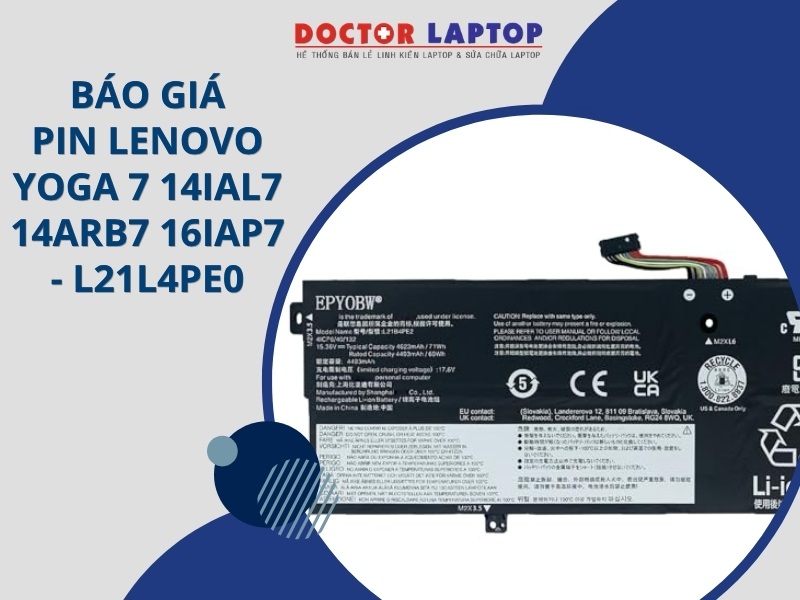 Pin laptop lenovo yoga 7 14ial7 14arb7 16iap7 l21l4pe0 - 1