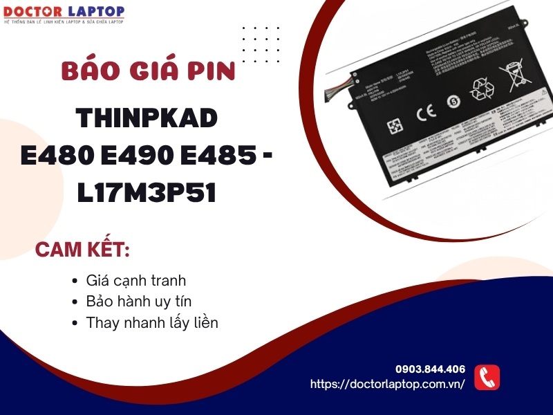 Pin laptop thinpkad e480 e490 e485 e495 e580 e585 e590 e595 e14 e15 l17m3p51 - 1