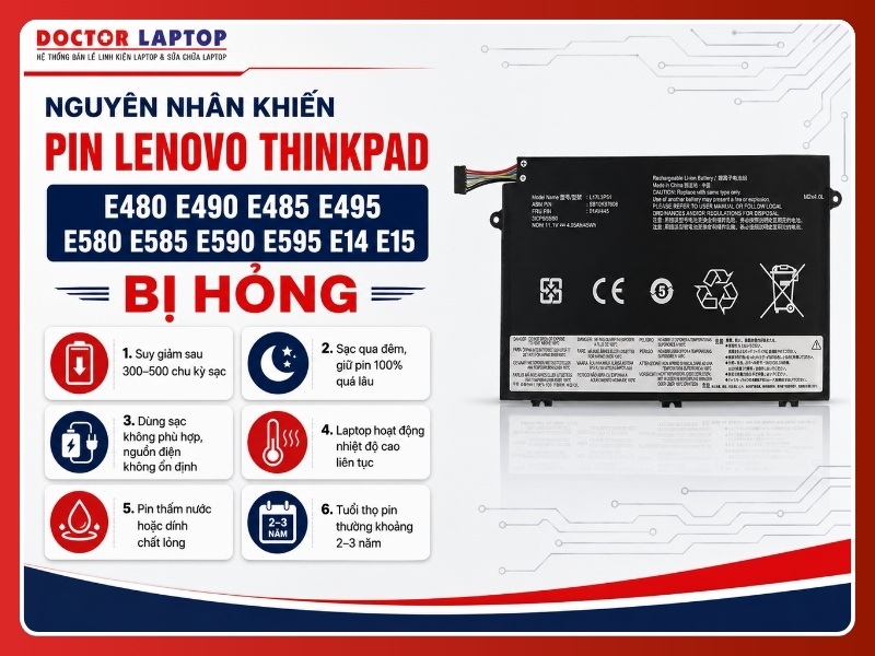 Pin laptop thinpkad e480 e490 e485 e495 e580 e585 e590 e595 e14 e15 l17m3p51 - 4
