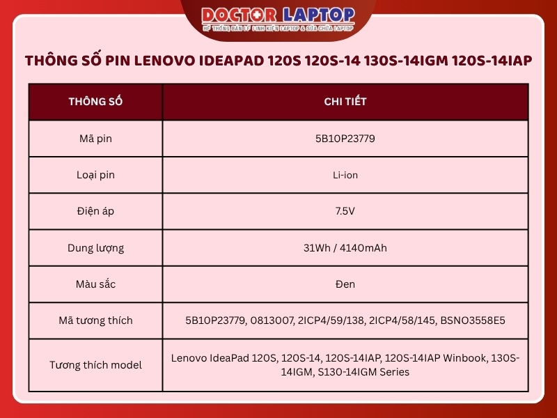 Pin lenovo ideapad 120s 120s-14 130s-14igm 120s-14iap 5b10p23779 - 2