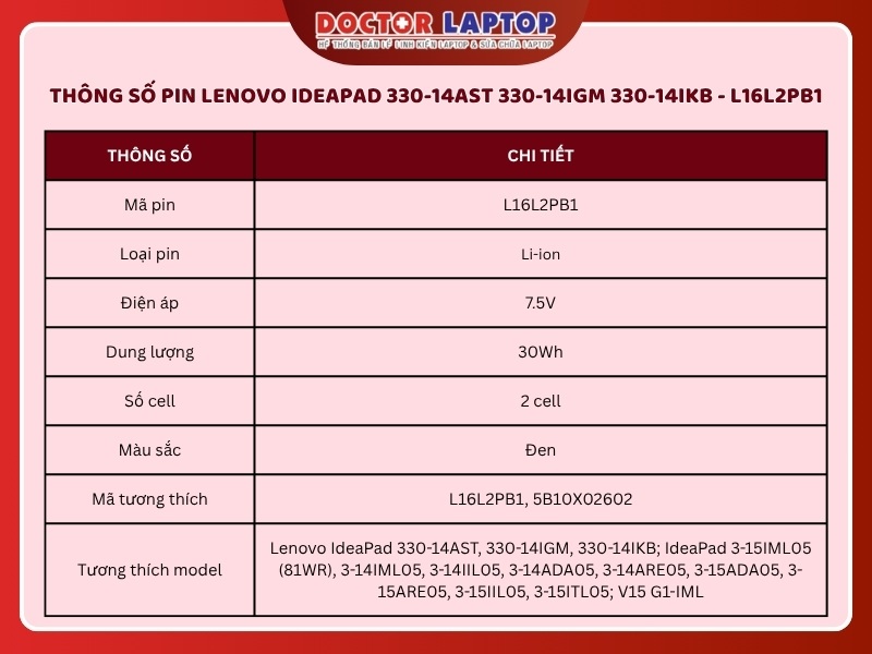 Pin lenovo ideapad 330-14ast 330-14igm 330-14ikb l16l2pb1 - 2