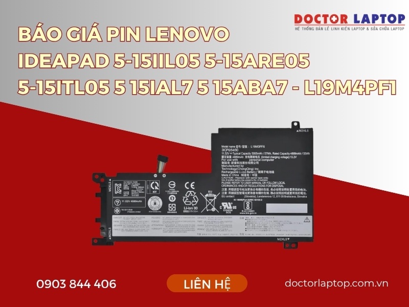 Pin lenovo ideapad 5-15iil05 5-15are05 5-15itl05 5 15ial7 5 15aba7 l19m4pf1 - 1