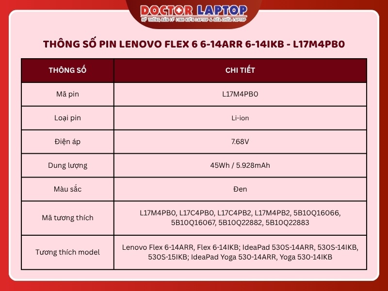 Pin lenovo flex 6 6-14arr 6-14ikb l17m4pb0 - 2