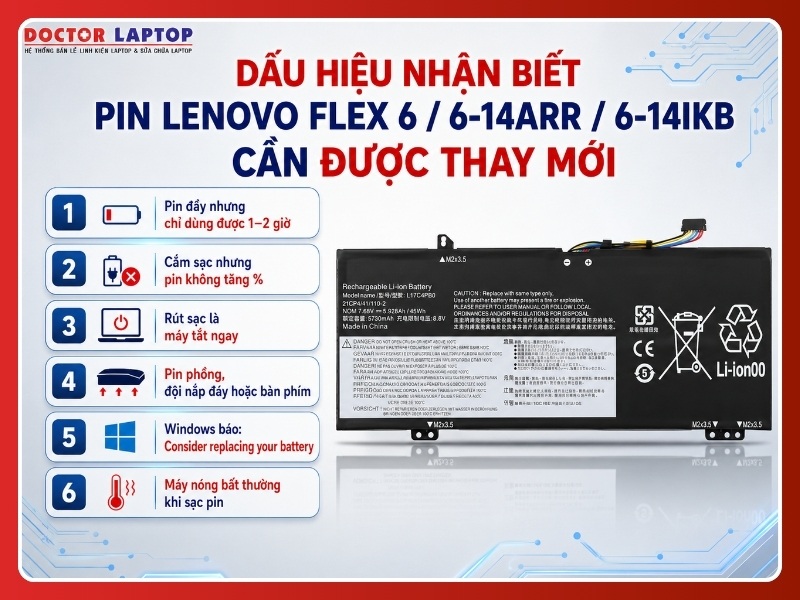 Pin lenovo flex 6 6-14arr 6-14ikb l17m4pb0 - 5