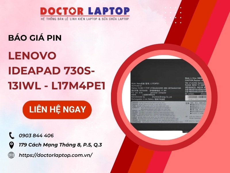 Pin lenovo ideapad 730s-13iwl l17m4pe1 - 1