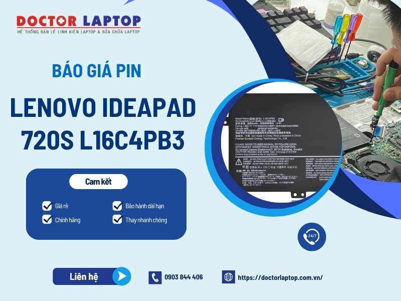 Pin lenovo ideapad 720s 720s-13arr 720s-13ikb 720s-13ikbr l16c4pb3 - 1