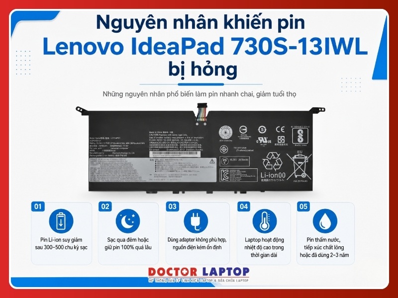 Pin lenovo ideapad 730s-13iwl l17m4pe1 - 4