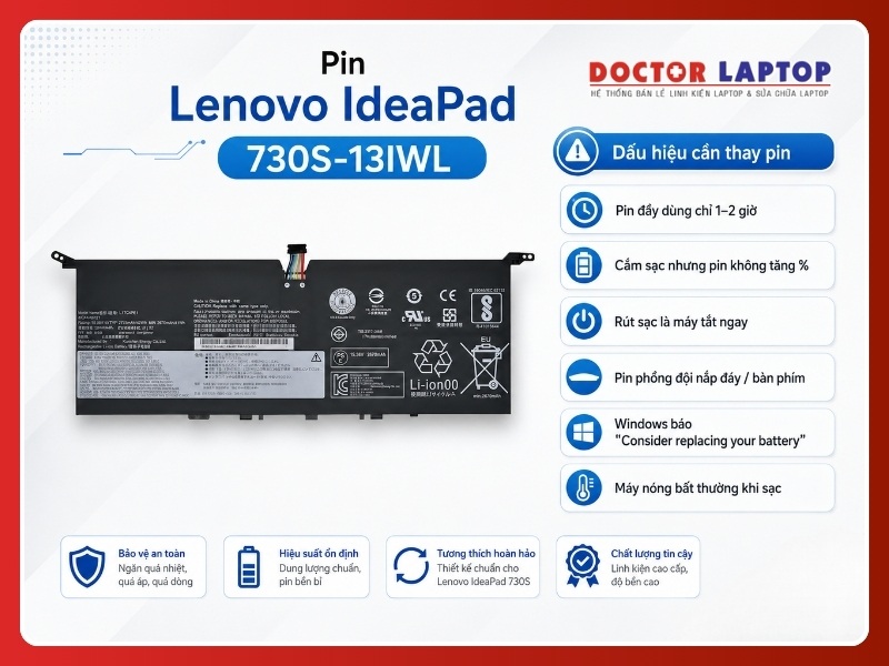 Pin lenovo ideapad 730s-13iwl l17m4pe1 - 5