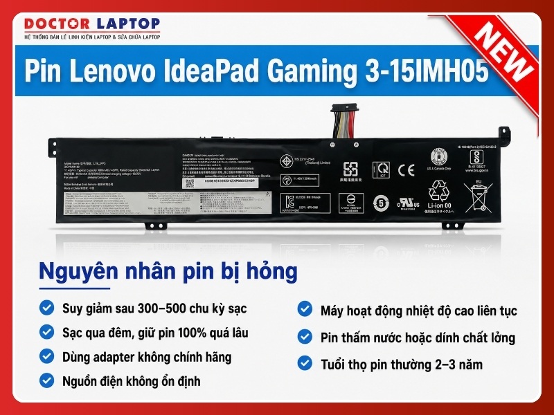 Pin lenovo ideapad gaming 3-15imh05 l19l3pf3 - 4