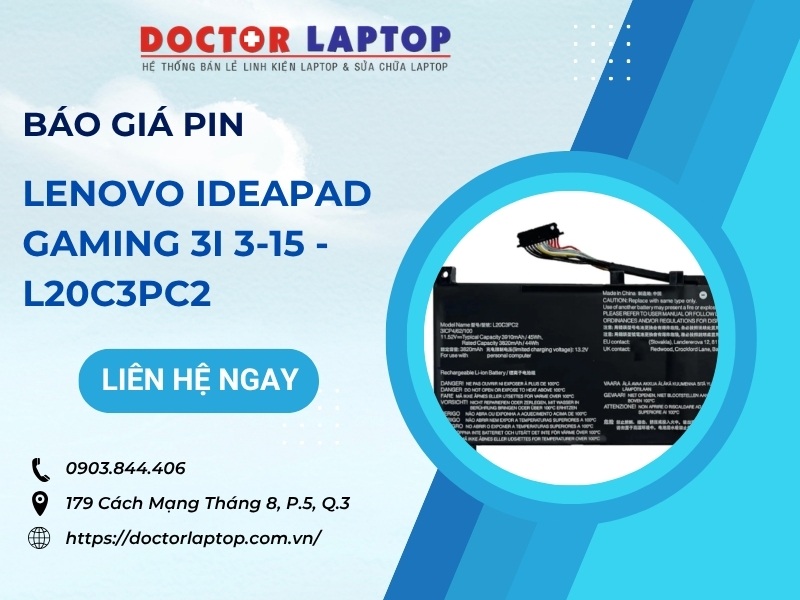 Pin lenovo ideapad gaming 3i 3-15ach6 3-15ihu6 5-15ith6h l20c3pc2 - 1