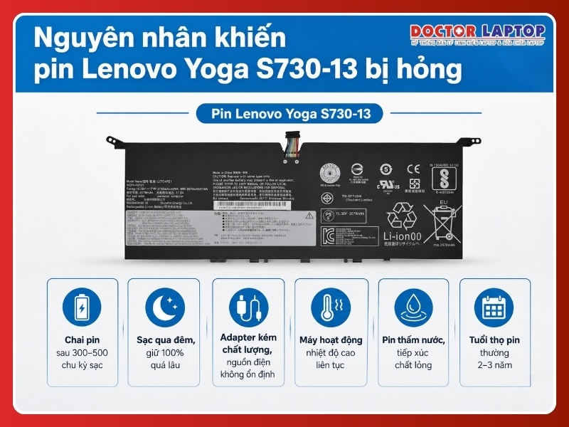 Pin lenovo yoga s730-13iwl s730-13iml l17c4pe1 - 4