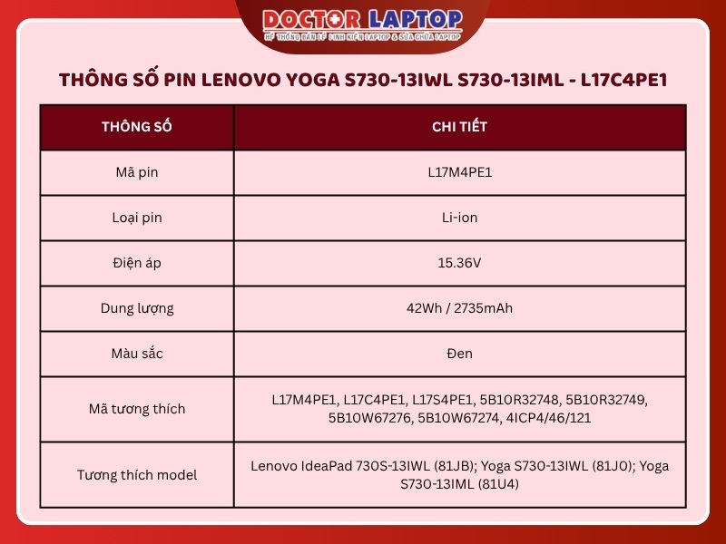 Pin lenovo yoga s730-13iwl s730-13iml l17c4pe1 - 2