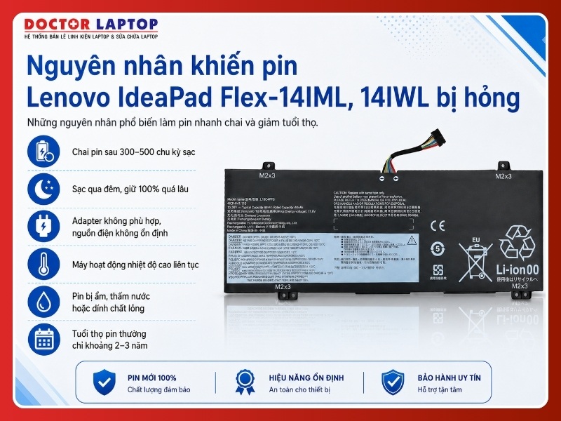 Pin lenovo ideapad flex-14iml 14iwl l18c4pf4 - 4