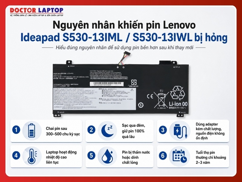 Pin lenovo ideapad s530-13iml s530-13iwl l17m4pf0 - 4
