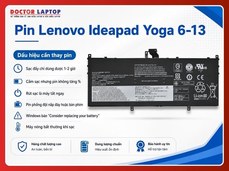 Pin lenovo ideapad yoga 6-13are05 6-13alc6 l19c4pd1 - 5