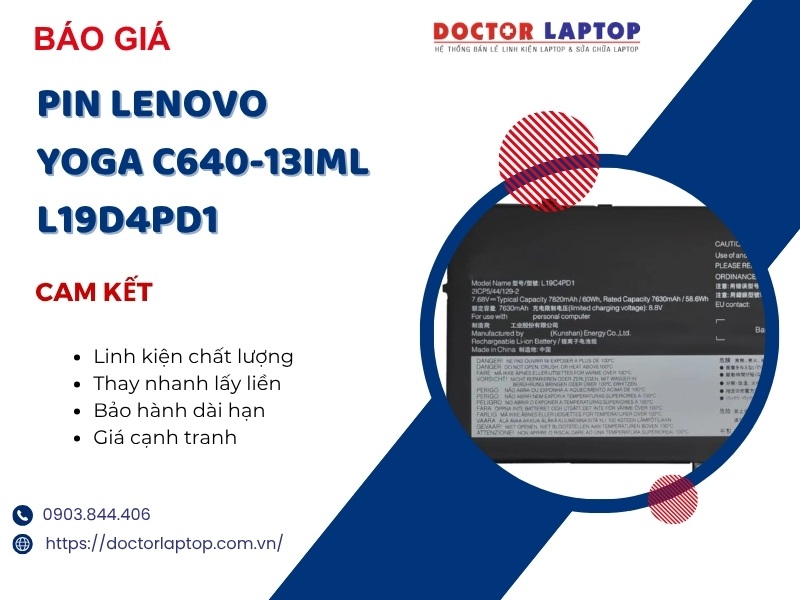 Pin lenovo yoga c640-13iml l19d4pd1 - 1