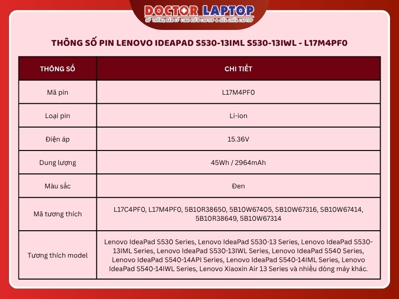Pin lenovo ideapad s530-13iml s530-13iwl l17m4pf0 - 2