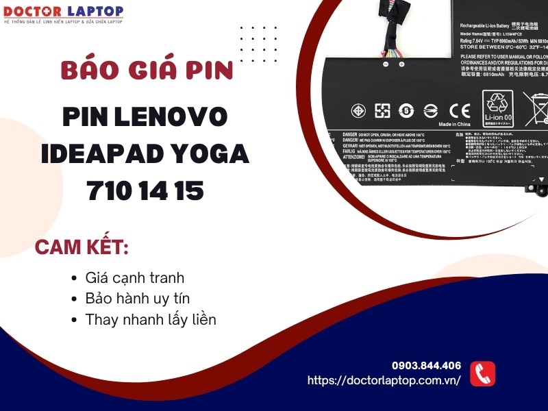 Pin lenovo ideapad yoga 710 14 15 710-15ikb 710-151kb 710-14ikb 710-141kb710-14isk 710-141sk 710-15isk 710-151sk l15m4pc2 - 1