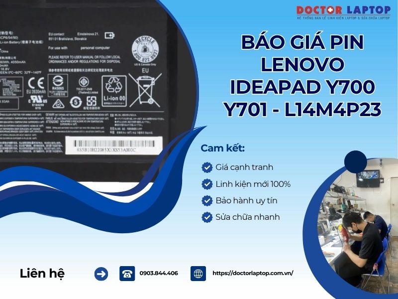 Pin lenovo ideapad y700 y700-ise y700-14isk y700-15isk y700-17isk y701 l14m4p23 - 1